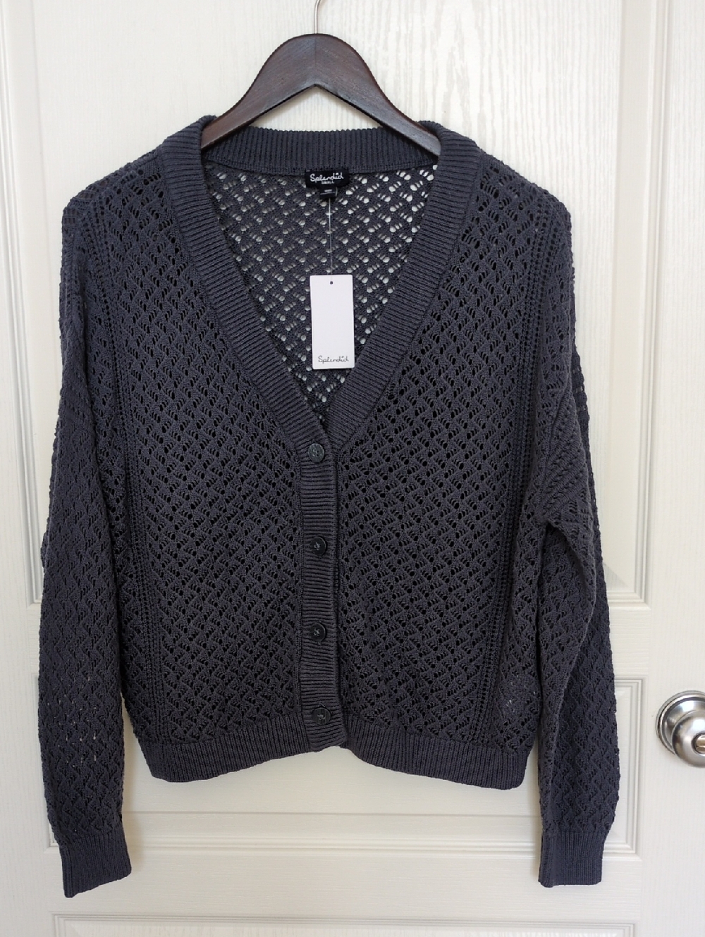 Splendid 100 % Cotton  V-Neck Button Cardigan